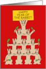 Chinese New Year of the Rabbit Cartoon Bunnies in Formation card