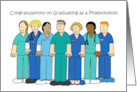 Phlebotomist Graduate Congratulations Cartoon Group in Scubs card