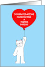 Congratulations on Becoming a Foster Parent Cartoon Cat card