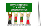 Happy Christmas Gym Instructor Festive Cartoon Ladies card