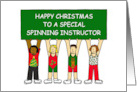 Happy Christmas Spinning Instructor Cartoon Festive Group Humor card
