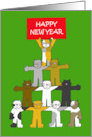 Happy New Year from the Cats Cartoon Humor card