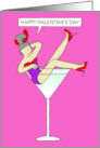 Valentine for Red Hat Lady Fun Woman in Cocktail Glass card