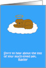 Loss of Pet Dog Cartoon Dog with Halo on Cloud to Personalize card
