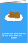 Loss of Pet Dog Cartoon Dog with Halo on Cloud to Personalize card