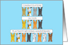Platinum 70th Wedding Anniversary Cute Cartoon Cats card