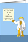 Speedy Recovery from Glaucoma Surgery Cartoon Cat with Eye Chart card
