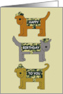 Cartoon Dogs Wearing Camouflage Coats Happy Military Birthday card