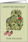 Happy Retirement from the Army Camouflage Armchair Humor card