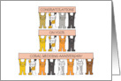 35th Wedding Anniversary Congratulations Coral Cartoon Cats card