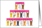 Happy Mother’s Day to Maw Maw Cartoon Cats Holding Banners Up card