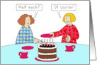 Joint Mutual Same Day Shared Birthday Cartoon Cake Humor for Her card