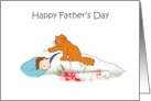 Happy Father’s Day from the Cat Cute Cartoon Ginger Kitten card