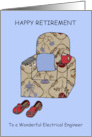 Electrical Engineer Retirement Cartoon Humour Armchair and Slippers card