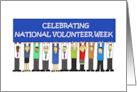 National Volunteer Week April Cartoon Group of People card