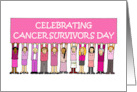 National Cancer Survivors Day June Cartoon Ladies in Pink card