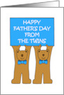 Happy Father’s Day from Twin Boys Cute Cartoon Bears card