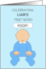 Baby’s First Word to Customize with Any Name and Word Baby Boy card