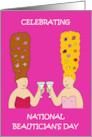National Beautician’s Day June 26th Cartoon Ladies with Cocktails card