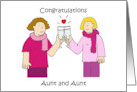 Gay Aunt Wedding Congratulations Cartoon Female Couple Celebrating card