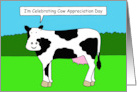 Cow Appreciation Day July 14th Cartoon Talking Cow in a Field card