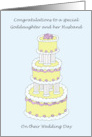 Goddaughter and Husband on Wedding Day Stylish Cake card