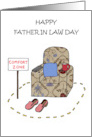 Happy Father in Law Day Cartoon Armchair Comfort Zone card