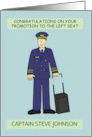 Congratulations Promotion to Left Seat Airline Pilot to Personalize card