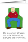 National Senior Citizen Day August 21st Grumpy Older Man Cartoon card