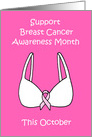 Breast Cancer Awareness Month October Cartoon Bra card