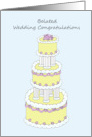 Belated Wedding Congratulations Stylish Cake Illustrated Pastel Colors card