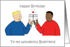 Happy Birthday to Gay Boyfriend Interracial Male Couple card
