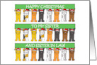 Happy Christmas Sister and Sister in Law Cartoon Cats In Santa Hats card