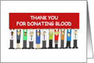 Thank You for Donating Blood Cartoon Group of People card