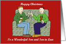 Happy Christmas to Wonderful Son and Son in Law card