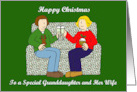 Happy Christmas to Granddaughter and Her Wife Festive Cartoon card