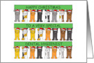 Happy Christmas to Dental Hygienist Cartoon Cats in Santa Hats card