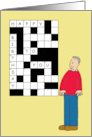 Crossword Puzzle Happy Birthday Humor Cartoon Character card