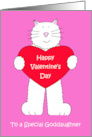 Happy Valentine’s Day Goddaughter Fun Cartoon Cat with Heart card