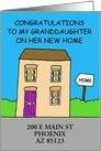 Granddaughter New Home Congratulations to Personalize, Cute House. card