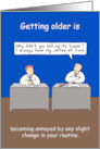 Change in Routine Birthday Humor Cartoon for Co-Worker Colleague card