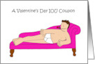 Valentine’s Day IOU Coupon Sexy Cartoon Man Wearing Underpants card