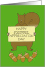 Squirrel Appreciation Day January 21st Cartoon Squirrel and Banner card