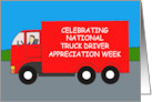 Truck Driver Appreciation Week September Cartoon Truck and Driver card