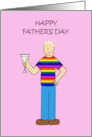 Happy Father’s Day Cartoon Gay Dad in Rainbow T-shirt card