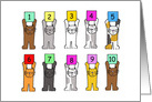 Counting to Ten, Cartoon Cats. card