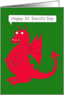 Happy St David’s Day Cartoon Talking Welsh Dragon card