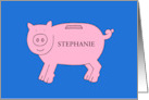 Birthday Money Gift Enclosed Piggy Bank to Personalize Any Name card