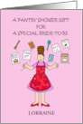 Pantry Party Shower Gift for Bride to Be Fun Lady Juggling Groceries card