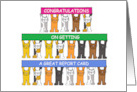 Congratulations on Great Grades Report Card Cartoon Cats & Banners card